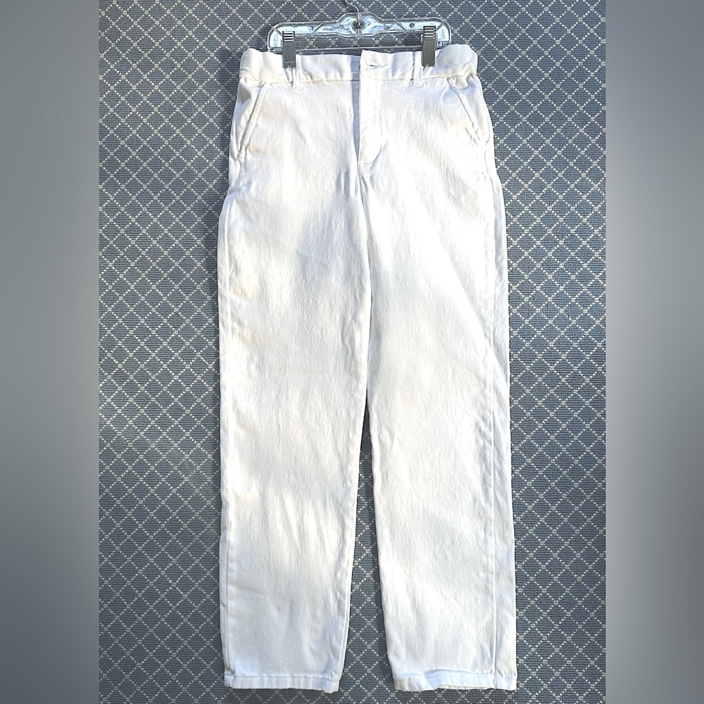 Janie and Jack white twill pants, boys size 10